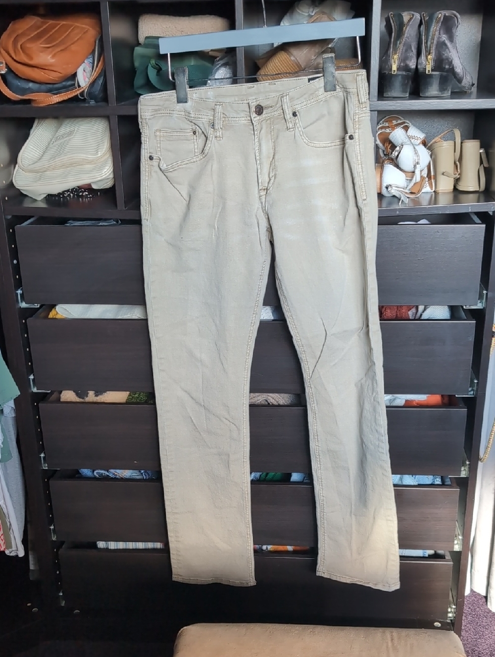 Buffalo David Bitton Men's Straight Jeans in Beige